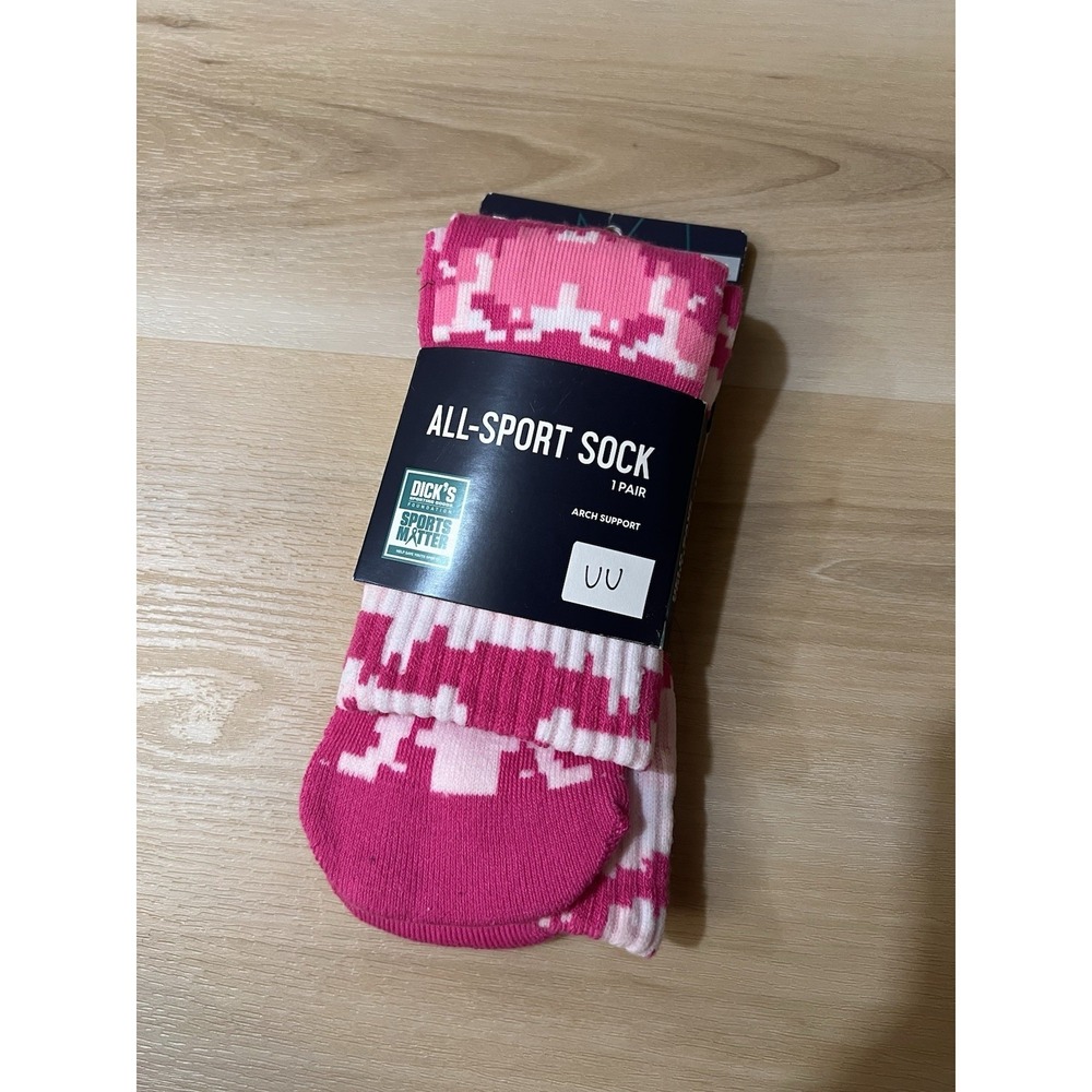 DSG Mens All Sport Athletic‎ Over the Calf Socks in Pink Camo Size Large 8-13